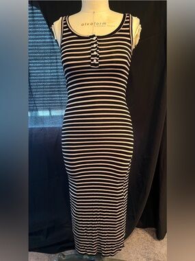 Classic Brown & Black Striped Tank Dress